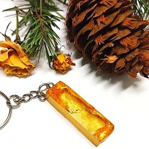 Custom Initial Gold-Icing-Chunky Letter Keychain